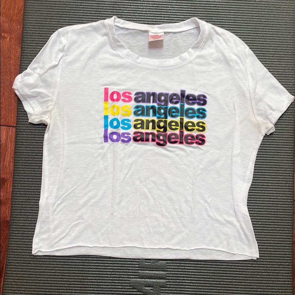White Crop Relaxed Tee with Short Sleeves